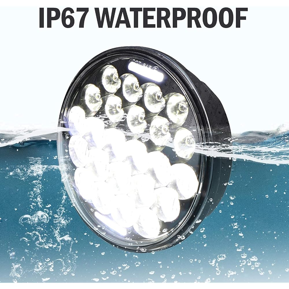 SUP-LIGHT 5-3/4 inch 5.75 inch LED headlight Haley Davidson Dyna Street Glide Softail Sportster Iron 883 High/Low Light & DRL Round Head Lamp Black
