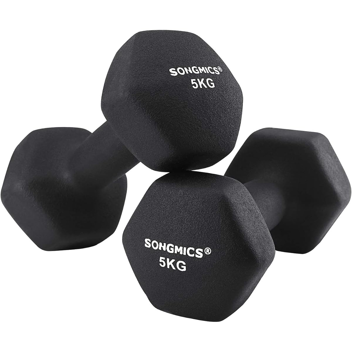 SONGMICS Dumbbell Set of 2 (0.5Kg 1kg 1.5Kg 2kg 2.5Kg 3kg 4kg 5Kg) Colored Dumbbells Easy to Grip Odorless Material Lightweight Unisex Strength Training SYL Series