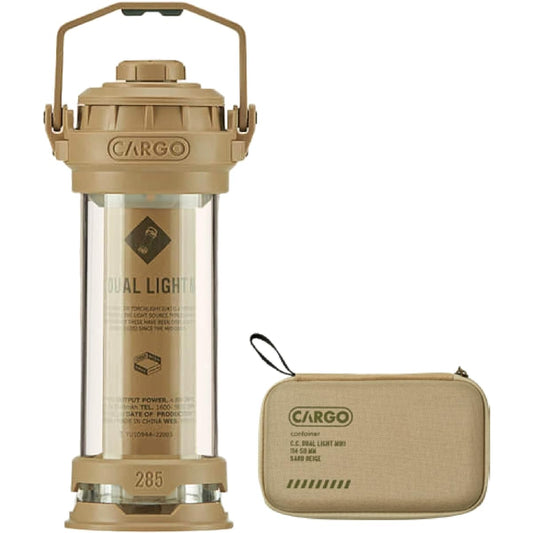 Cargo Container Dual Light Mini Lantern CARGO CONTAINER DUAL LIGHT MINI Outdoor LED Rechargeable Dedicated Case Included (SAND BEIGE)