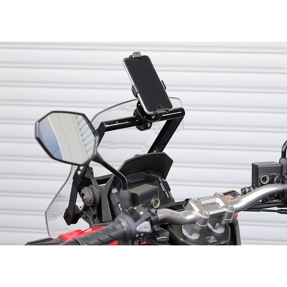 Kijima Motorcycle Bike Parts Smartphone Stay Handle Mount Stay φ22.2mm Effective Mounting Length 195mm Steel Black Finish ADV150('19-) HONDA 204-0703