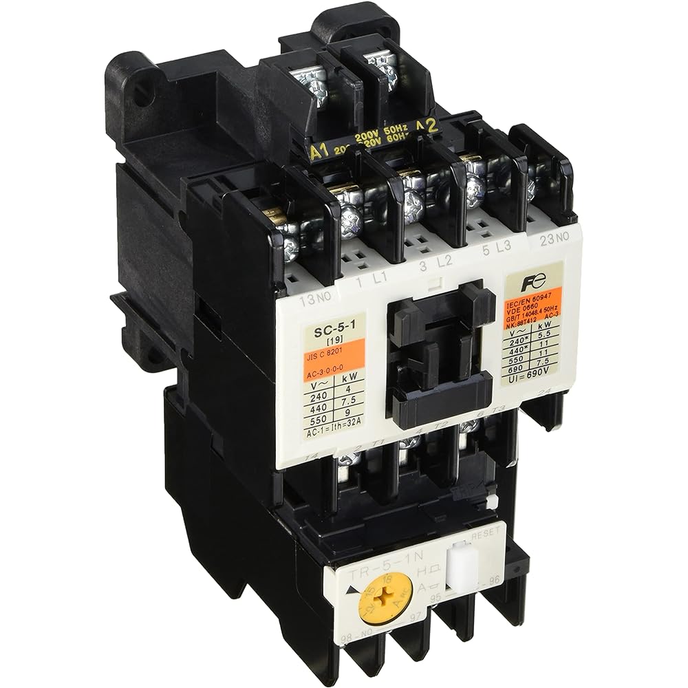 Fuji Electric standard electromagnetic switch without case cover SW-5-1-200V-3.7KW-AC200V-2A