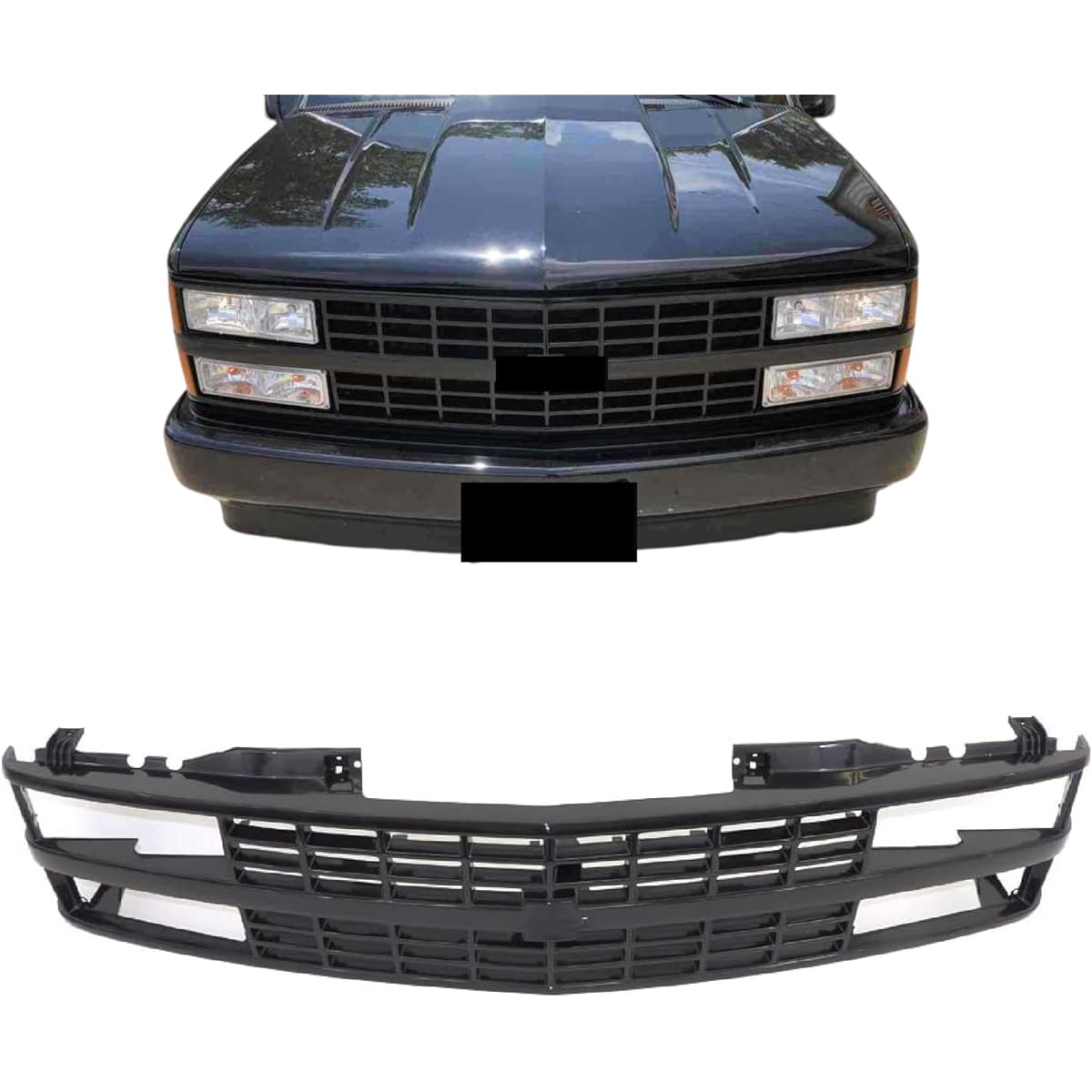 Perfit Liner Front Black Grill Grill 88-93 CHEVY C10 C/K 1500 2500 3500 Pickup Track Blazer Supports SUV initial design GM1200228 15615108
