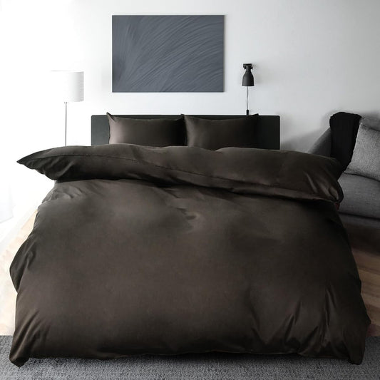 Sleep Tailor Duvet Cover, Double, Made in Japan, 100% Cotton, Dust Mite Resistant, 350 Pieces High Density Fabric, Satin, Scandinavian, Silk-like Texture, Hotel Specifications, Duvet Cover, Duvet Cover, Noble [ST] (Double, Olive Brown)