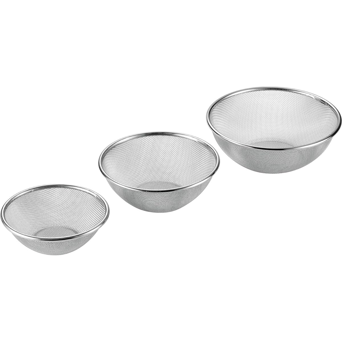Yokoyama Colander SUS・ga (Sasu・ga) Strong Mesh Colander 3 Piece Set (Colander 16cm/19cm/22cm) SUS-Z601