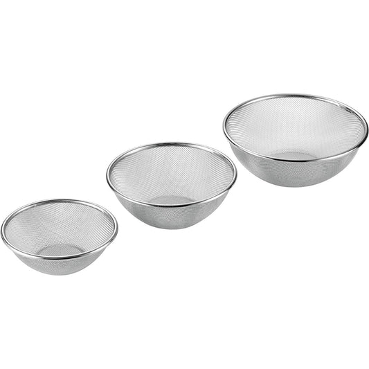 Yokoyama Colander SUS・ga (Sasu・ga) Strong Mesh Colander 3 Piece Set (Colander 16cm/19cm/22cm) SUS-Z601