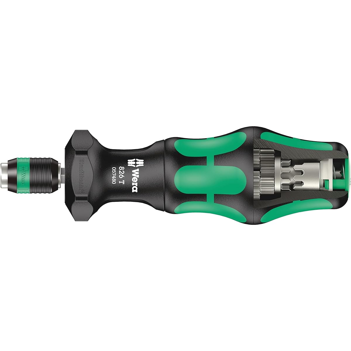Wera 05057480001 | Ratchet Driver with Rapidaptor Adapter Kraftform 826 T Turbo Acceleration Holder 1/4" x 146mm [Regular Japanese Import Product]