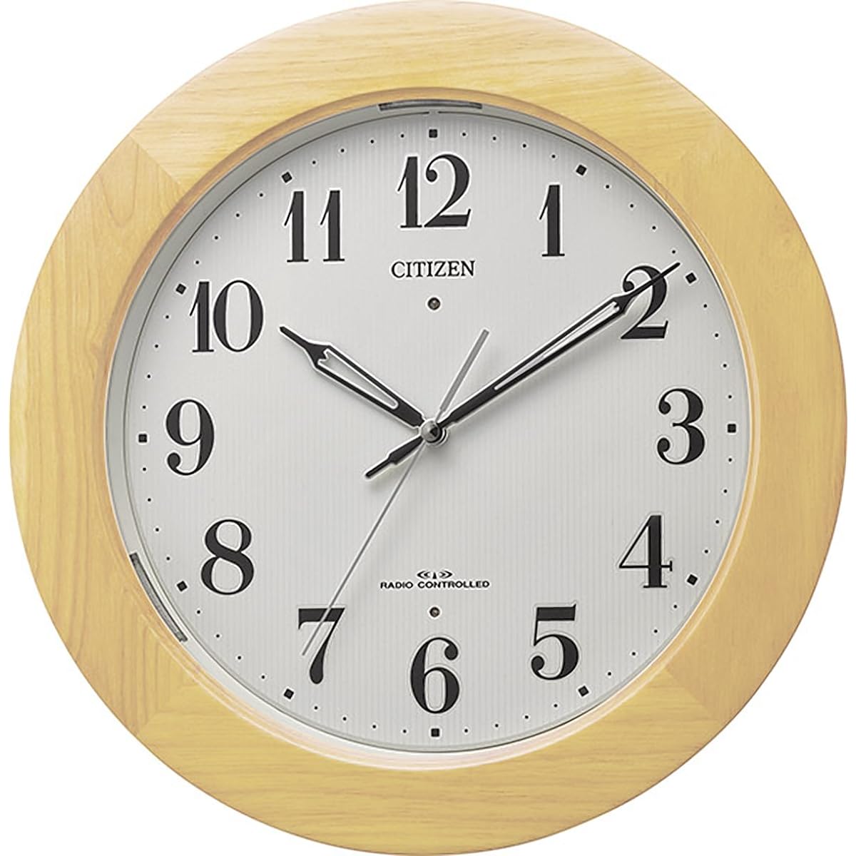 RHYTHM Citizen Wall Clock Radio Clock Analog Dark Light Automatic Lighting High Brightness LED Wood Brown (Light Brown) φ33.0×5.1cm CITIZEN 4MYA35-007