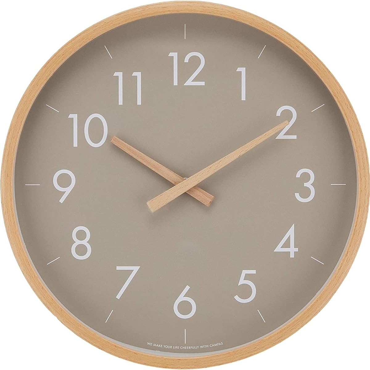 Wall clock with wooden hands and the warmth of bent wood Greige L Diameter 31cm Simple frame with a high quality Scandinavian style No sound Can be placed anywhere you like to suit your lifestyle Wall clock Campus Enverhelluk