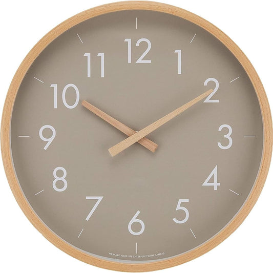 Wall clock with wooden hands and the warmth of bent wood Greige L Diameter 31cm Simple frame with a high quality Scandinavian style No sound Can be placed anywhere you like to suit your lifestyle Wall clock Campus Enverhelluk