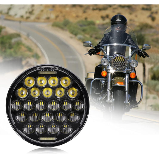 SUP-LIGHT 5-3/4 inch 5.75 inch LED headlight Haley Davidson Dyna Street Glide Softail Sportster Iron 883 High/Low Light & DRL Round Head Lamp Black