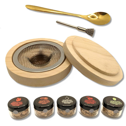 solunaterra Glass Cocktail Smoker Top Smoker Smoker with 5 Types of Tips for Home Use