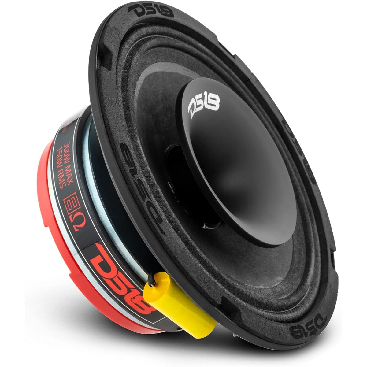 DS18 PRO-HY6.4MSL 6.5 inch shallow hybrid mid-range car audioloud speaker driver and grilled built-in 300W 150W RMS 4 ohm (1 speaker)