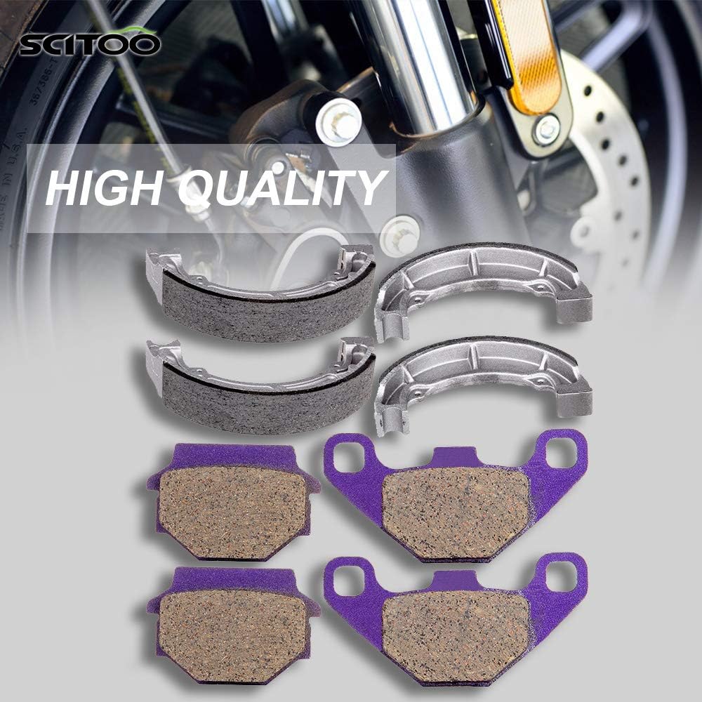 SCITOO Brake Pad and Brake Shoes Kit 88-04 Kawasaki Bayou 300 KLF300B