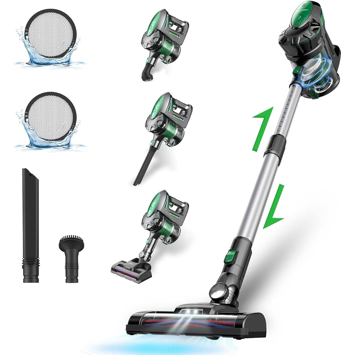 Vacuum Cleaner, Cordless Vactidy V8 28,000 Pa, Strong Suction, Cordless Vacuum Cleaner, Telescopic Pipe, Cyclone Vacuum Cleaner, Removable Battery, 35 Minutes of Long Operation, Stick Vacuum Cleaner,