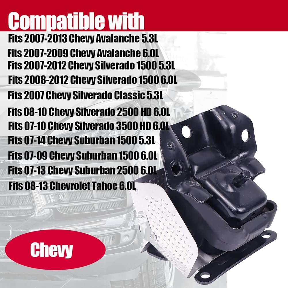 Engine motor mount with heat shield with heat shield with heat shield 2007 2009 2010 2012 2012 2014 Chevroletho Taho Sylvarado Sabaran GMC Sierra Ucon Cadillac Escalade A5365HY 15854941