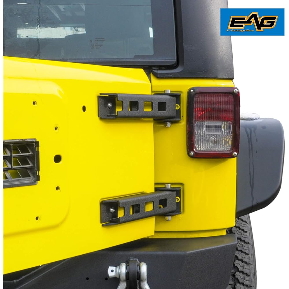 EAG Steel Tail Gate Bracket Hing 2 Pieces High Endurance Reinforcement 07-18 For Wrangler JK