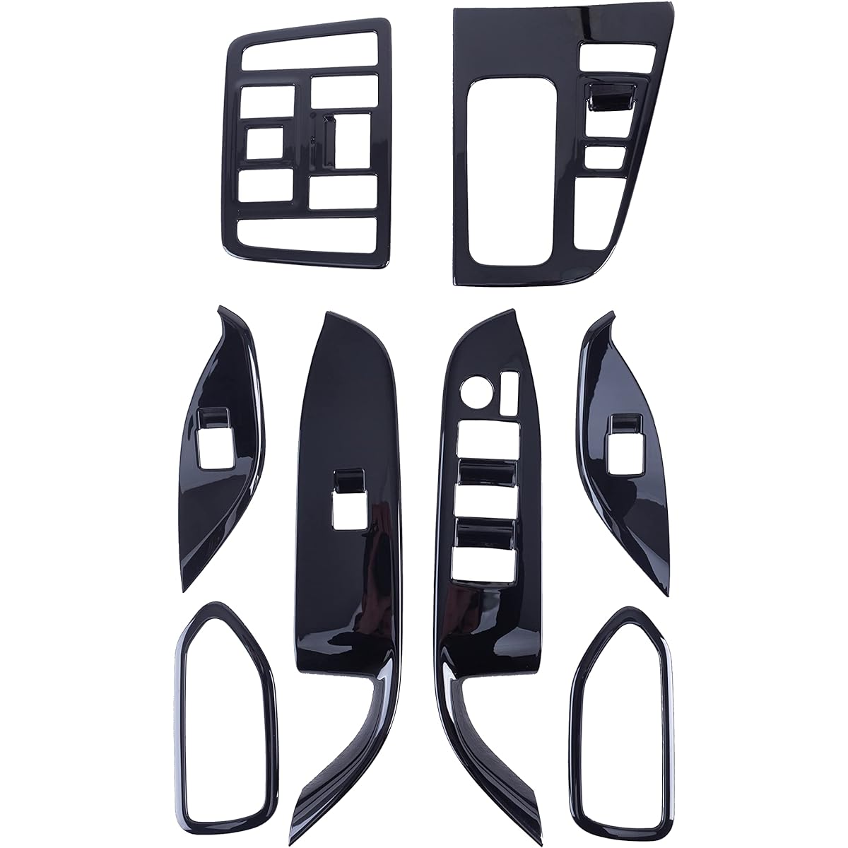 Toyota New Voxy 90 Series / New Noah 90 Series VOXY NOAH Hybrid Car Accessory Interior Parts Door Switch Panel Window Switch Cover Shift Panel Room Lamp Cover Interior Panel Custom Dress Up Set of 8 Pieces Outside Item (Piano Black)