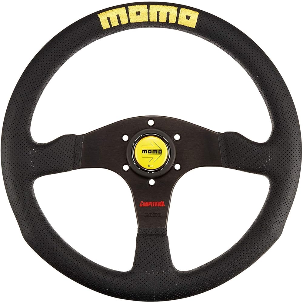 MOMO Steering COMPETITION Black Spoke/Black Air Leather 320mm C-70