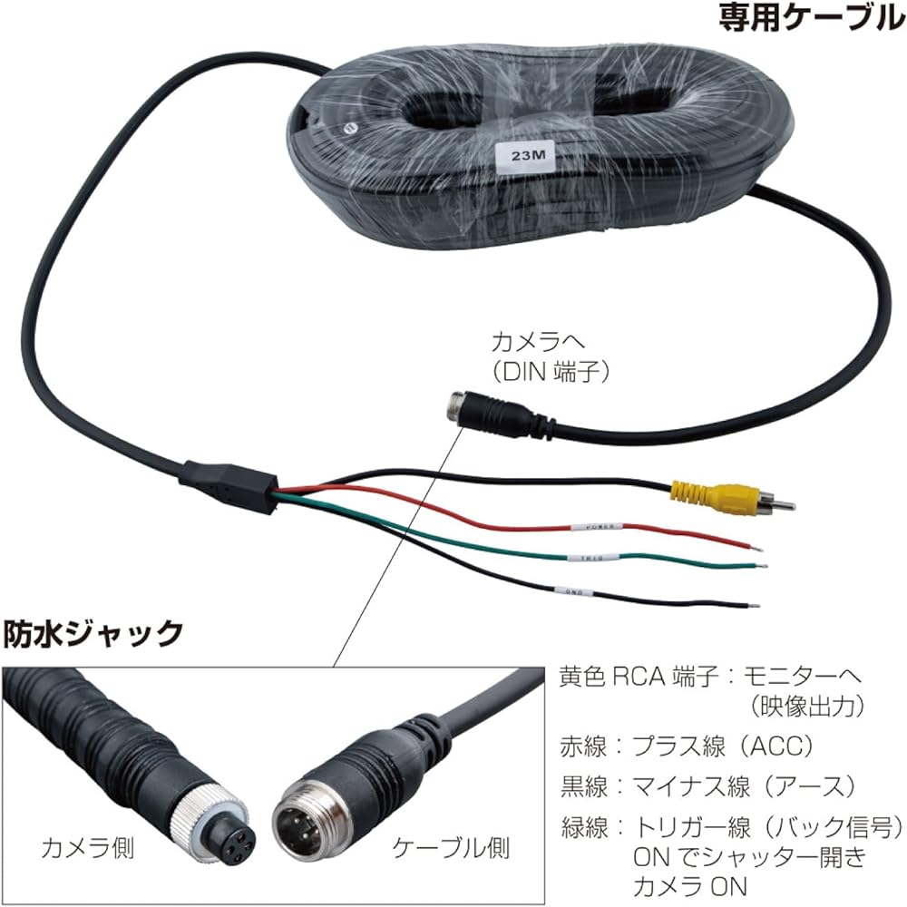 JET INOUE Back Camera with Heater/Shutter and 23M Wiring Cord 592928