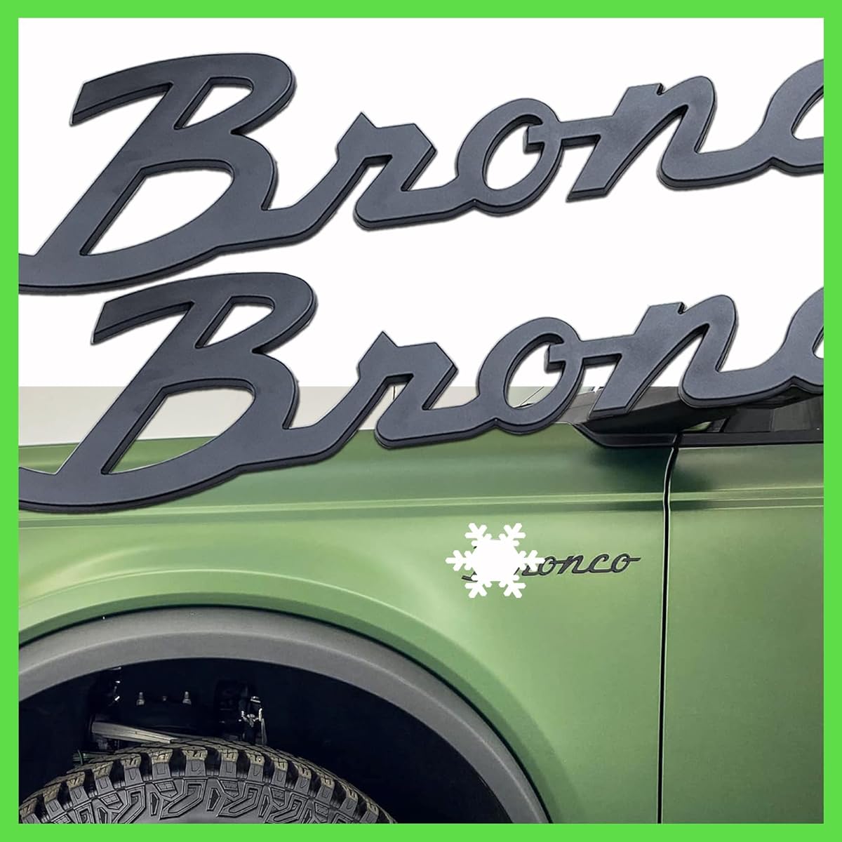 Decal Emblem Ford Bronco 2022 -Anmosvo Fender Side Bronco Truck Letter 3D Name Plate Cardecal Logo Sticker Ford Bronco Accessories 2021 2022 -Mat Black (2 pieces)