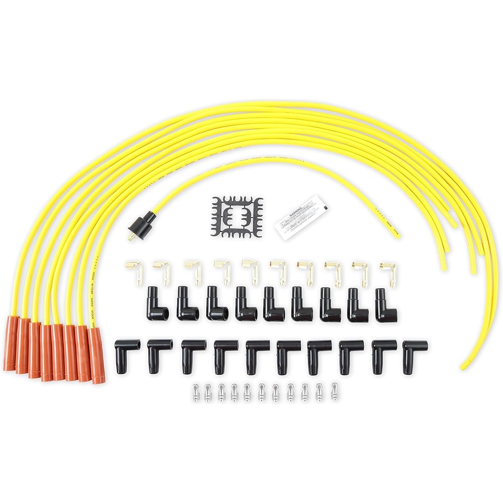 Accel 4038 Superstock 8mm 4000 Series Yellow Copper Spark Plug Wire Set