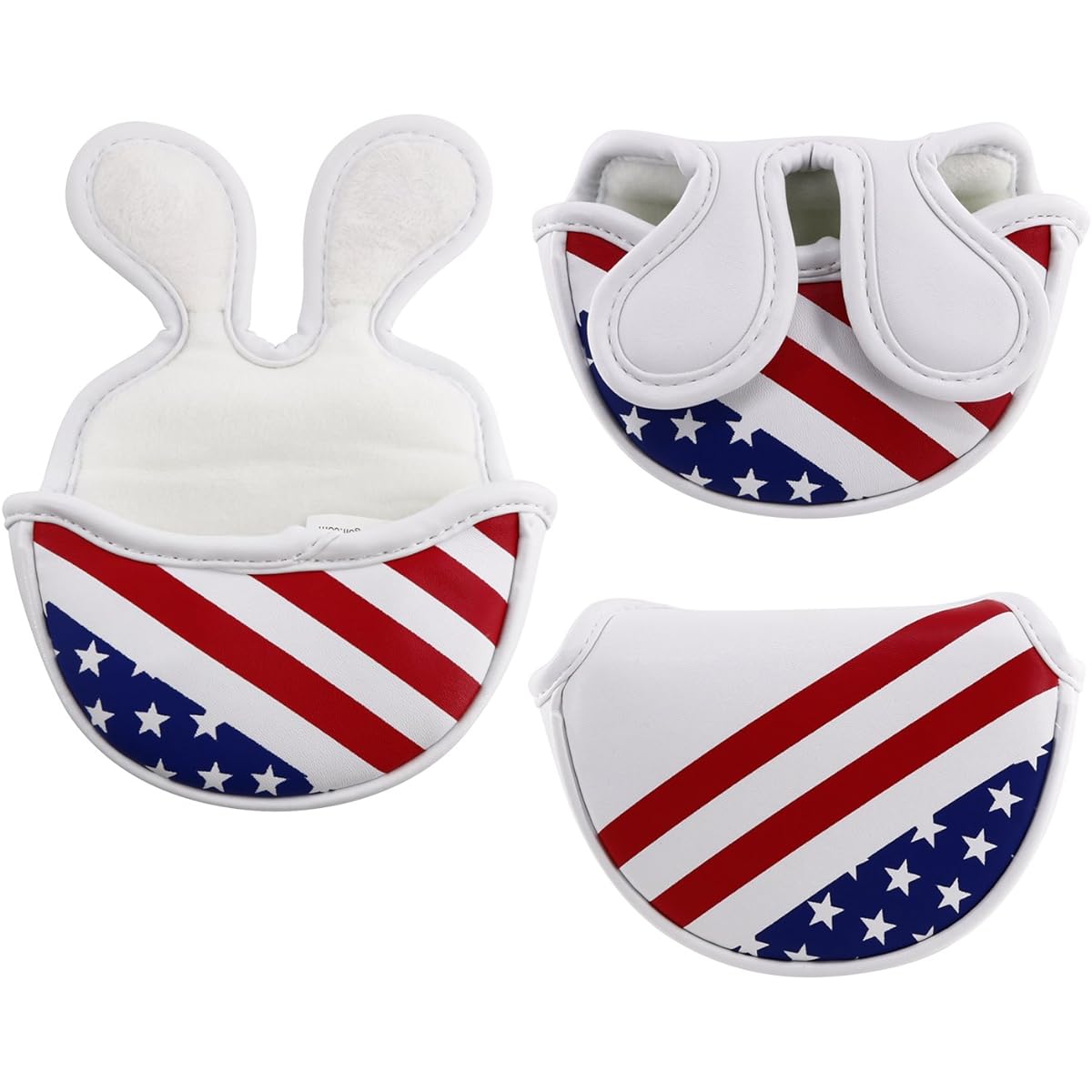 CRAFTSMAN Golf Head Cover, Small Putter Cover, Compatible with Mallet Type, Comes with Magnet, Made of Leather, American Flage Style, Sold Individually