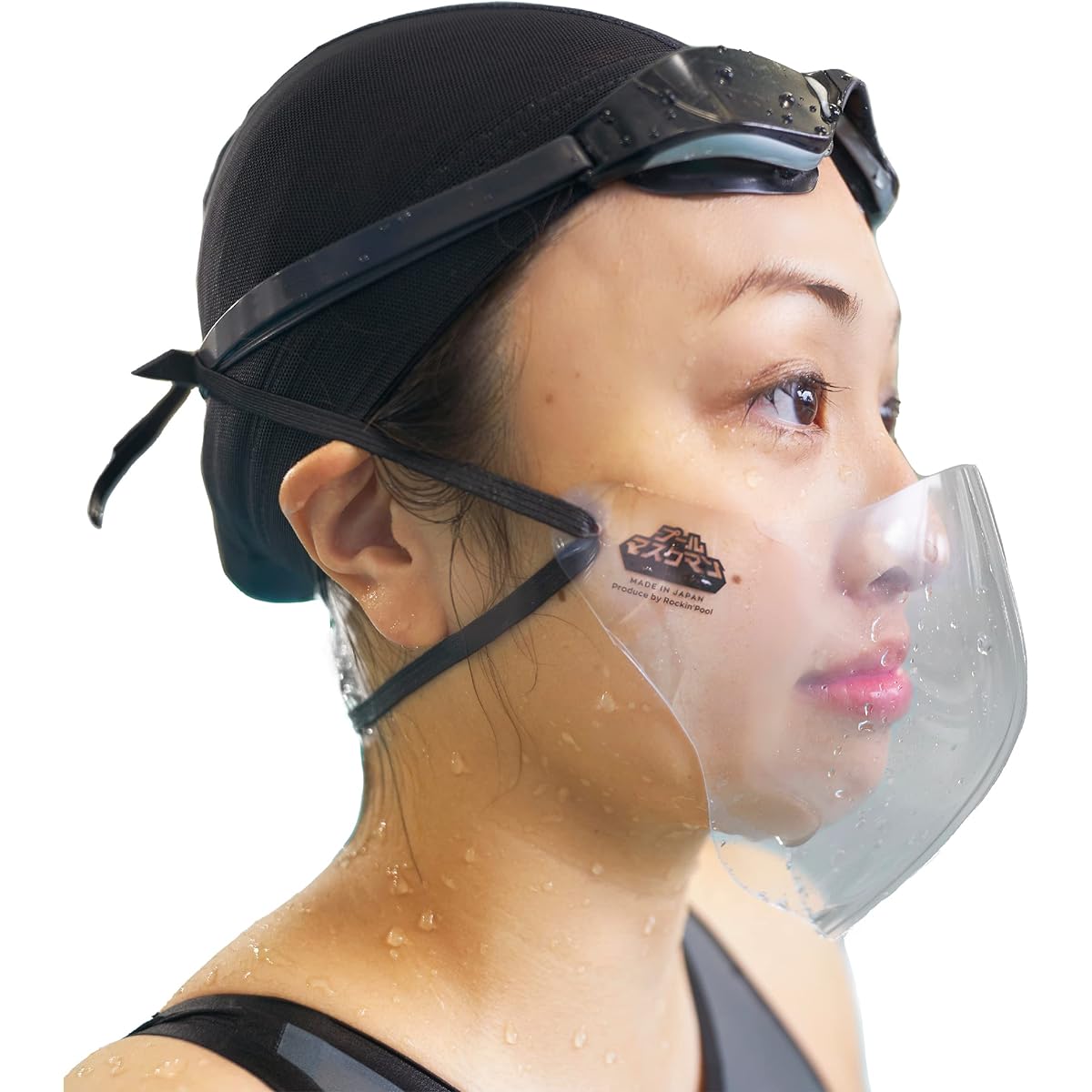 Rockin'Pool Waterproof Transparent Mask for Swimming Instructors Pool Mask Pool Maskman 2 POOLMASKMAN