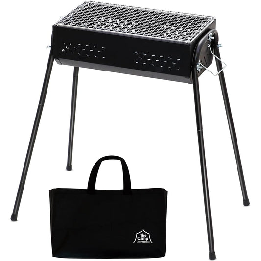 PYKES PEAK BBQ Stove BBQ Stove Large Large Number of People 1 to 4 People Compact Outdoor Camping 4 Level Height Adjustment COMPACT GRILL X-S Black