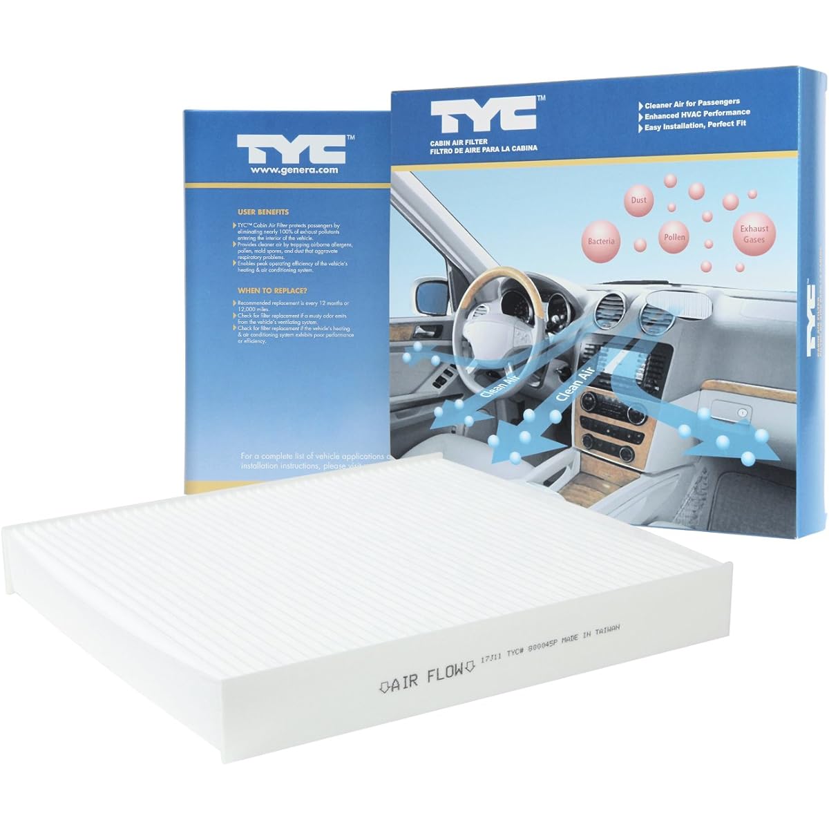 TYC 800045P Honda replacement cabin air filter