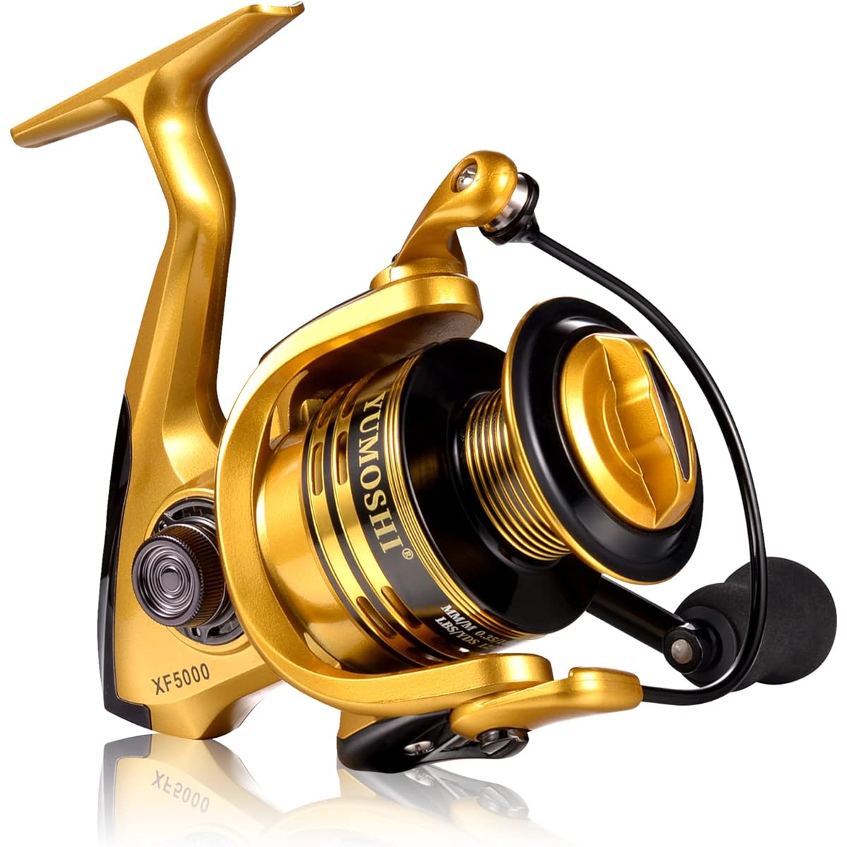 MOTRING Fishing Reel Fishing Reel Left and Right Handle Interchangeable 5.5: 1 Gear 13+1BB Foldable Spinning Reel Metal Handle Ultra Light Compact Sea Fishing River Fishing Boat Fishing Reel Fishing Tools