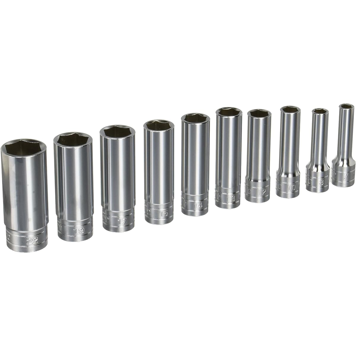Kyoto Machinery Tools (KTC) 9.5mm (3/8 inch) Deep Socket Set of 10 TB3L10