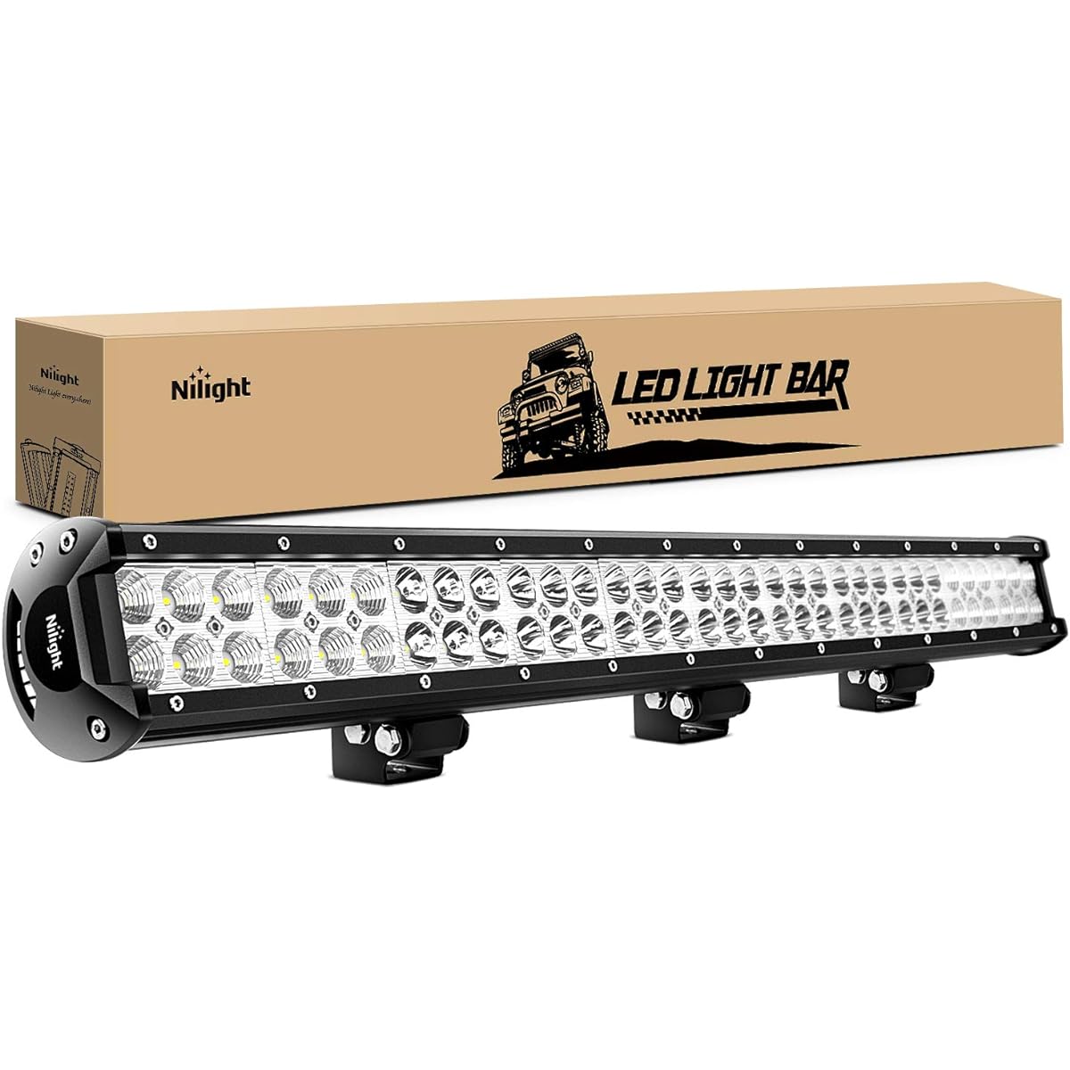 NILIGHT 31 inch 198 W LED Light Bar Flood Spot Combo OFF ROAD WORK Light Driving Fog Light for SUV Boat 4 X 4 Jeep Lamp, 2 Year warranty