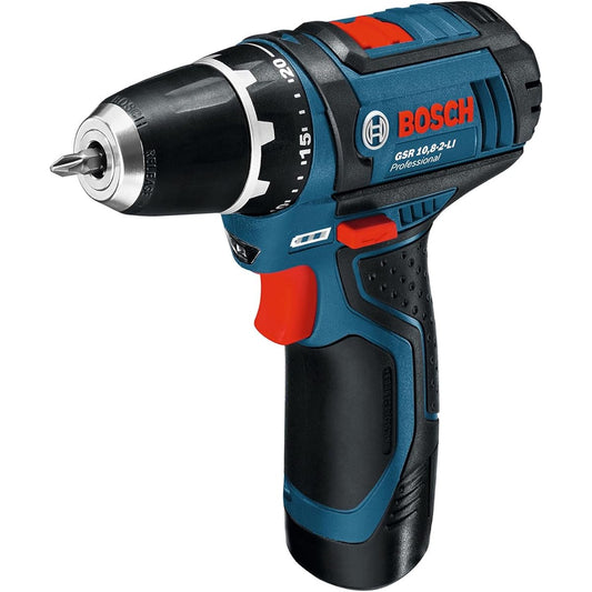 Bosch Professional 10.8V Cordless Driver Drill (2.0Ah batteries, charger, carrying case included) GSR10.8-2-LIN