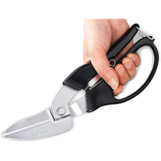 Fujiwa Sangyo All-Purpose Scissors, Made in Japan, Stainless Steel, Strong, Multipurpose, Oversized Garbage Demolition, Metal, Plastic, Cardboard, Gardening, Recyclables, Sharp, Easy to Cut, Compact