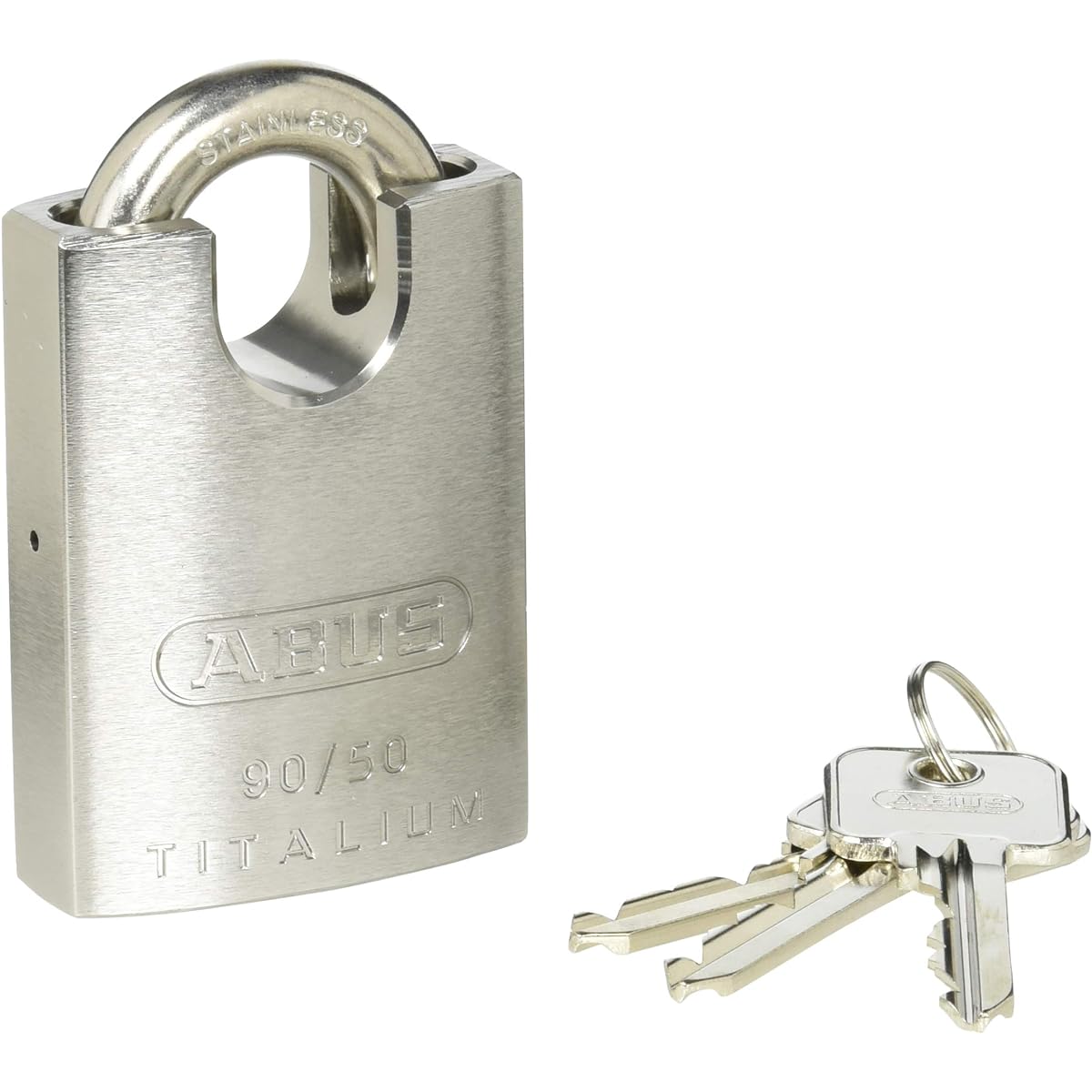 Nippon Lock Titanium Padlock 50mm 3 Keys Shackle Guard Type BP90RK