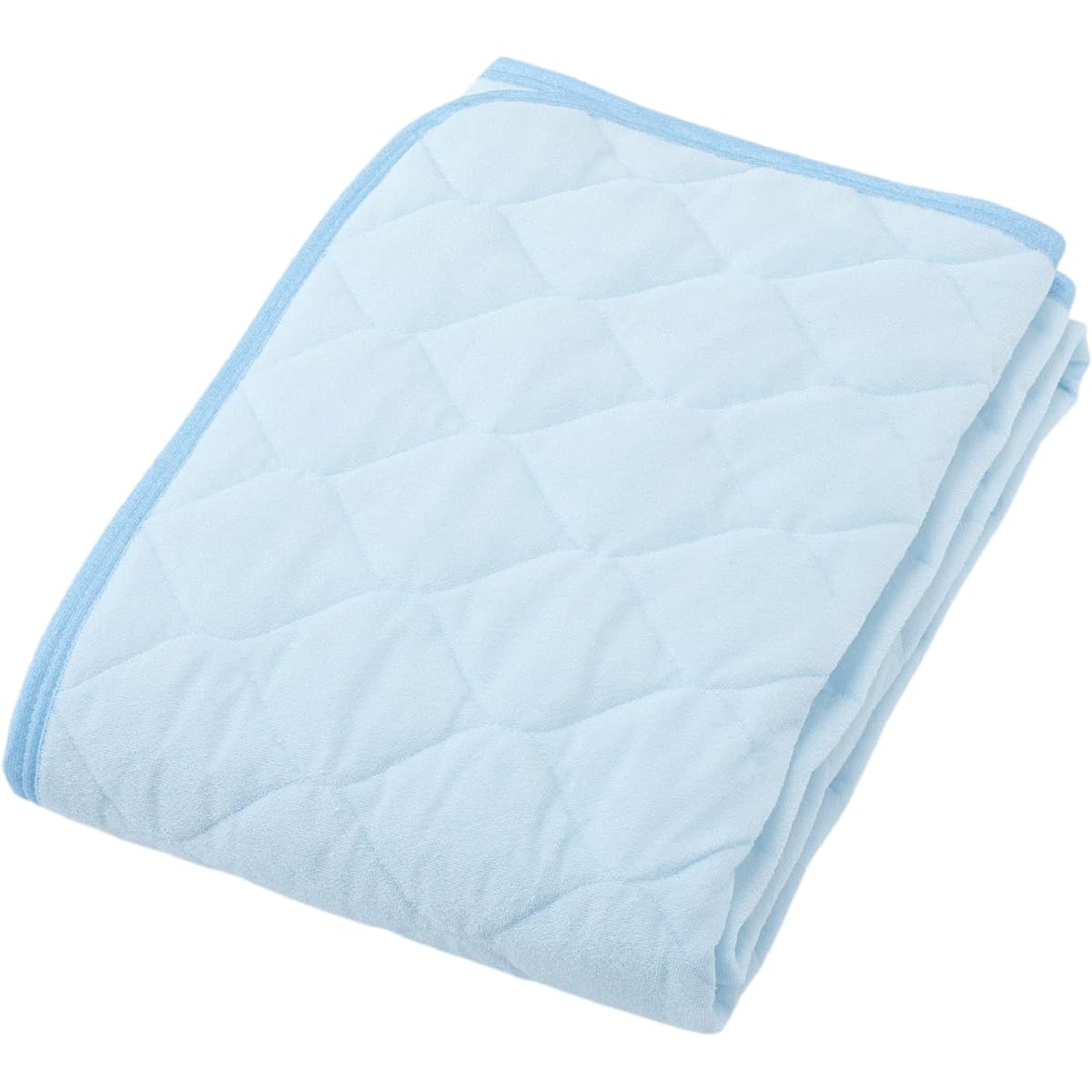 Nishikawa Easy to Place Bed Pad, Single, Just place it and it will stop firmly.Easy and convenient to install.No rubber, neat.Non-slip treatment on the back.Washable, Pile, 100% Cotton, Blue CM03600002