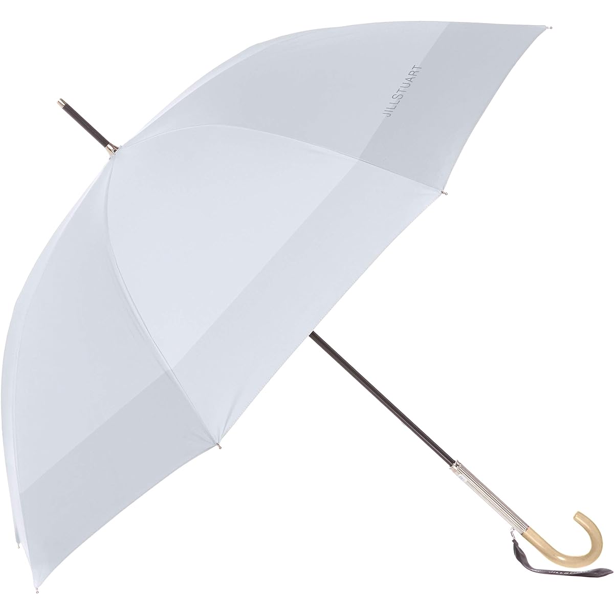 [Jill Stuart] AURORA 1JI 11038-38 Bicolor All Season Umbrella with Ribbon Strap Long Umbrella Women's Silver Gray Japan Rib 58cm (FREE Size)