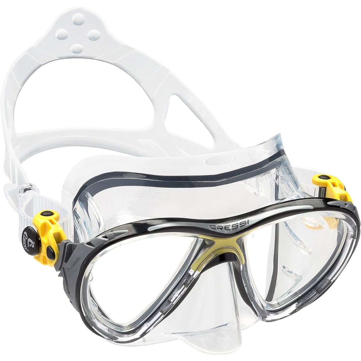 CRESSI Scuba Diving Snorkeling Mask [BIG EYES EVOLUTION] Slanted Inverted Teardrop Lens High Quality Silicone Swivel Buckle [Genuine Product]