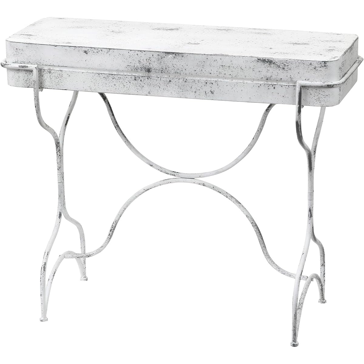 SPICE OF LIFE Garden Table Shabby White Width 92cm Depth 35cm Height 76.5cm Iron Assembly Type YHGT5040