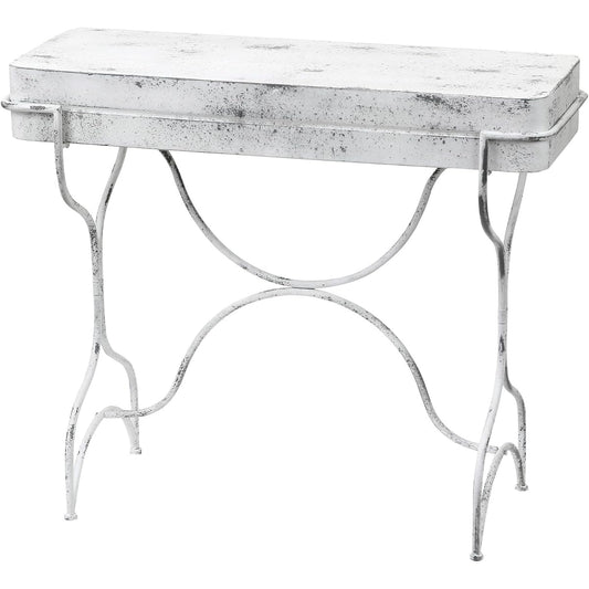 SPICE OF LIFE Garden Table Shabby White Width 92cm Depth 35cm Height 76.5cm Iron Assembly Type YHGT5040