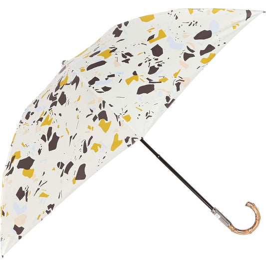 [Jill Stuart] AURORA 1JI 17737-37 Terrazzo Print All Season Umbrella, Folding Umbrella with Bent Hands, Women's