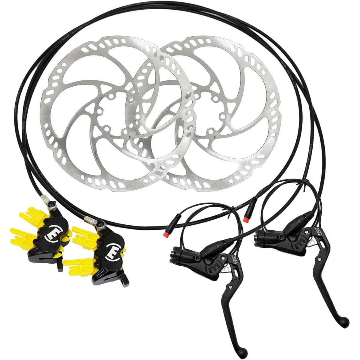 Magura MT5e E-Brake 4-Piston Hydraulic Disc Brake Set w/ 180mm Rotors (F+R), MG2598