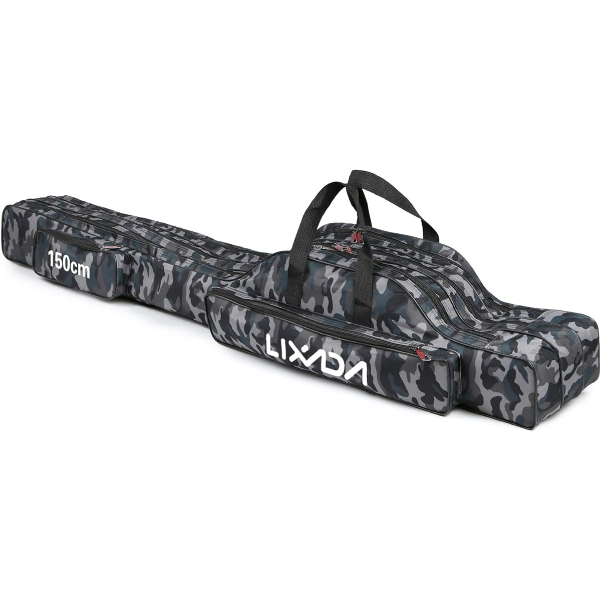 RUSUO Fishing Rod Case, 3 Layer Fishing Rod Bag Portable Folding Rod Carry Case Fishing Reel Tackle Storage Bag Case