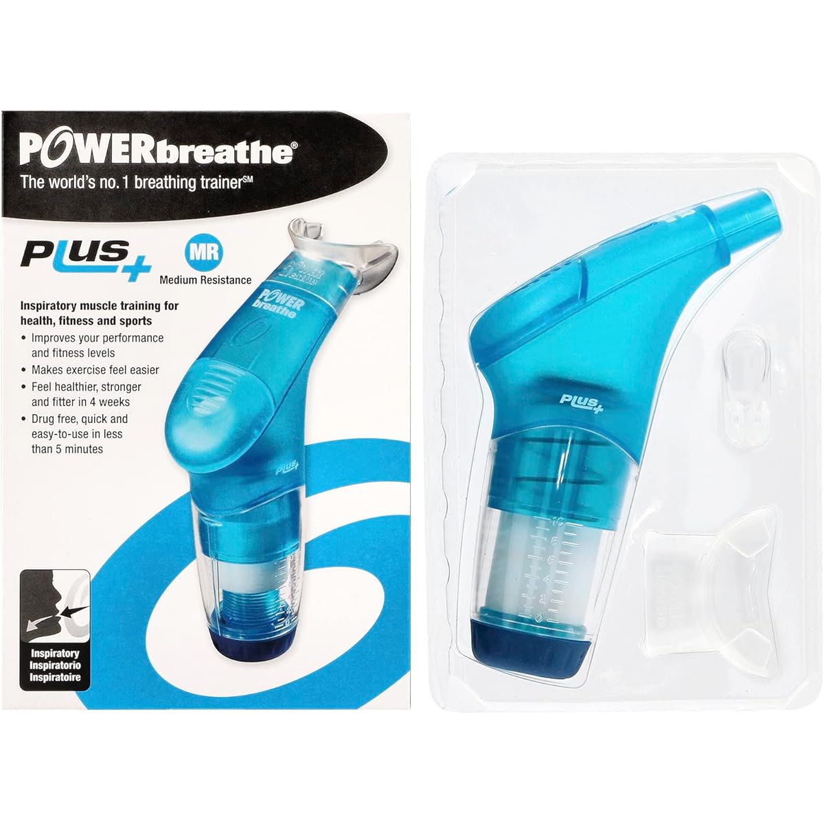 Power Breathe POWERbreathe PLUS Respiratory Muscle Training Equipment Power Breathe Plus Medium Resistance Heavy Load Blue BLUE [Parallel Import]