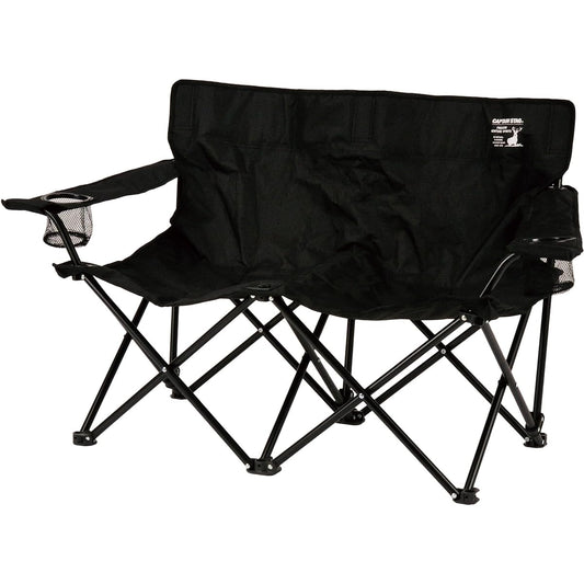 CAPTAIN STAG Outdoor Chair Chair Bench with Drink Holder and Storage Bag Black/Khaki UC-1877/UC-1878
