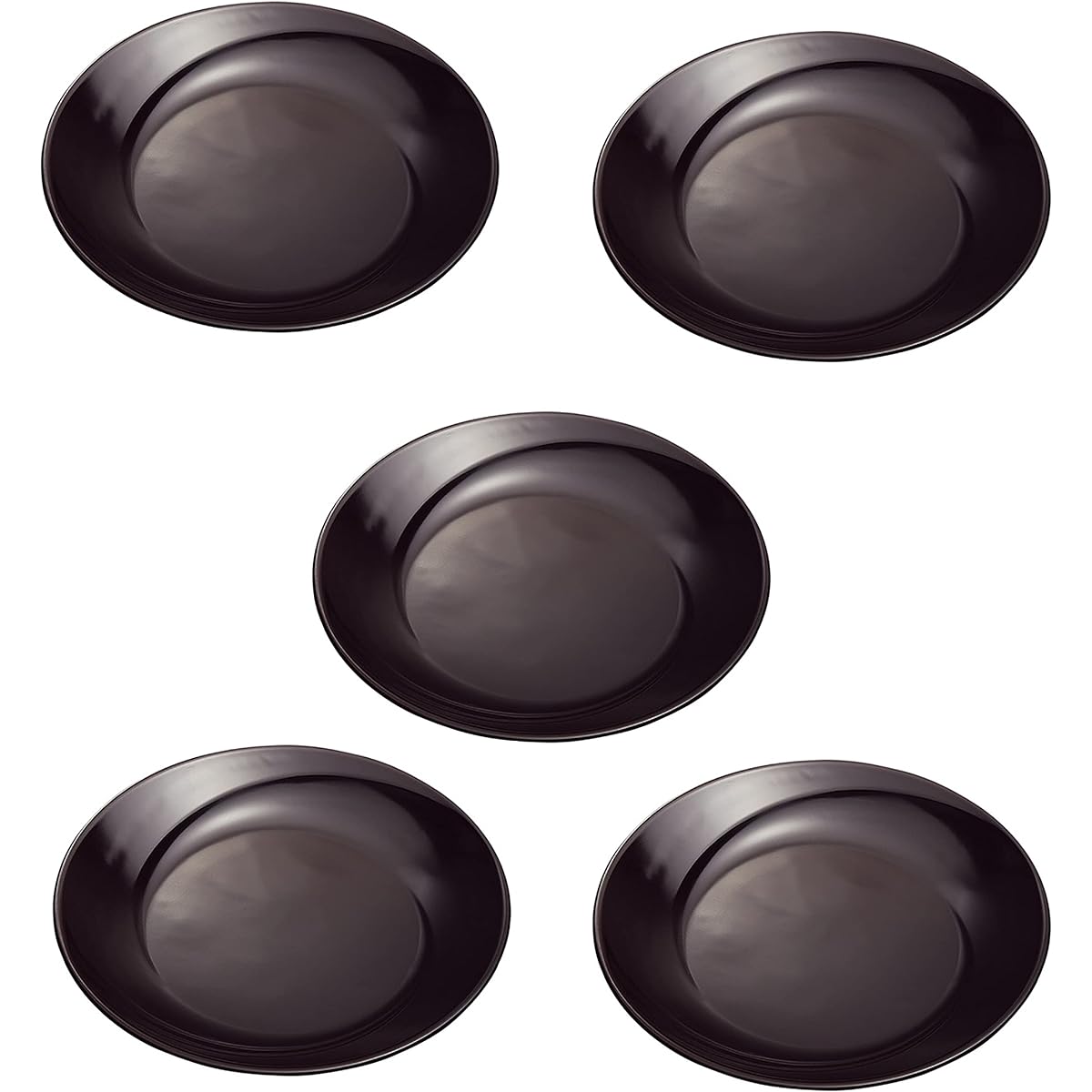 MARUKEI Round Plate/Twisted Round Plate, Diameter 23cm, Tamekuro, Made in Japan, Break-resistant, Dishwasher Safe, Stackable "Crysta" E227 TBC 5 Piece Set [Commercial Set]