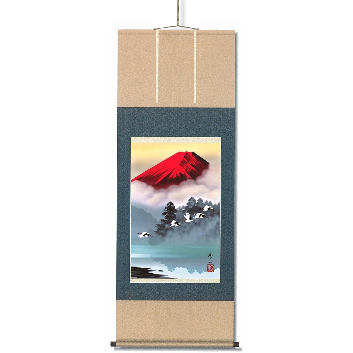 Hideyama Suzumura hanging scroll "Red Fuji Flight" 1256840 1239al