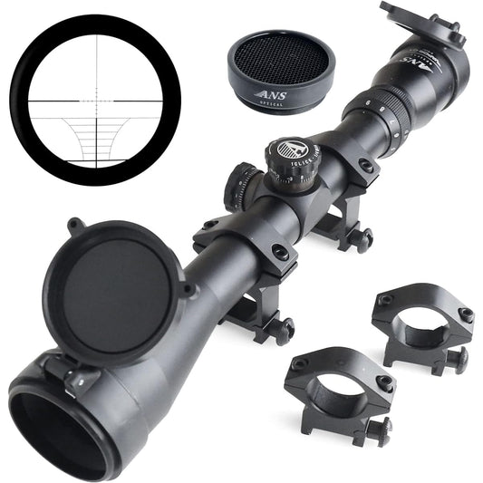 ANS Optical Rifle Scope 3-9x40 Pro Variable Zoom Waterproof Sea Green Coated Lens Low Mount Ring with Kill Flash sc-001-E13