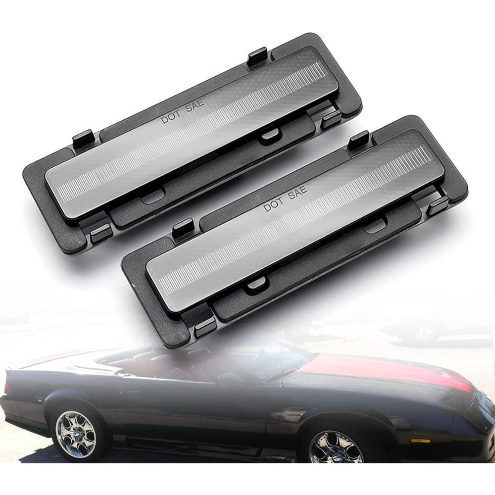 NSLUMO Front Side Marker Light Housing 82-92 CHEVY CAMARO Eurosmoke Lens compatible Front Bumper Side Parking Marker Lamp Cover OEM Fit replacement