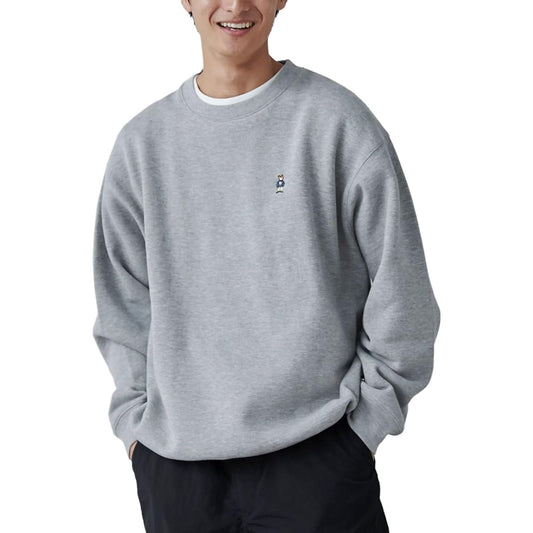 [Cohen] One Point Bear Embroidery Brushed Crew Neck Sweatshirt 75206360339